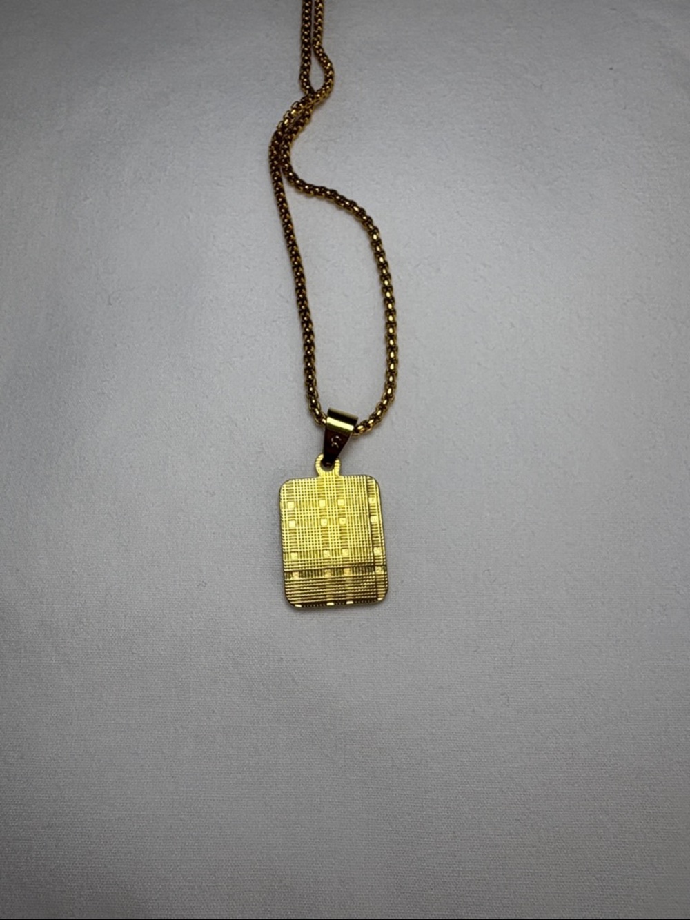 Gold Initial W Pendant Rectangle Necklace Women's Jewelry - Picture 6 of 6